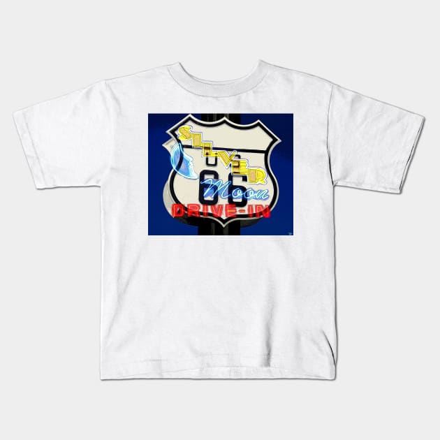 The Silver Moon on route 66 Kids T-Shirt by dltphoto